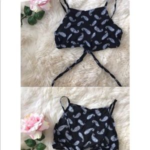 Brandy Melville tie up crop top